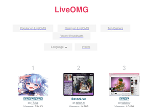 LiveOMG - Live Video Streams. Periscope, YouNow, Vichatter, Smotri